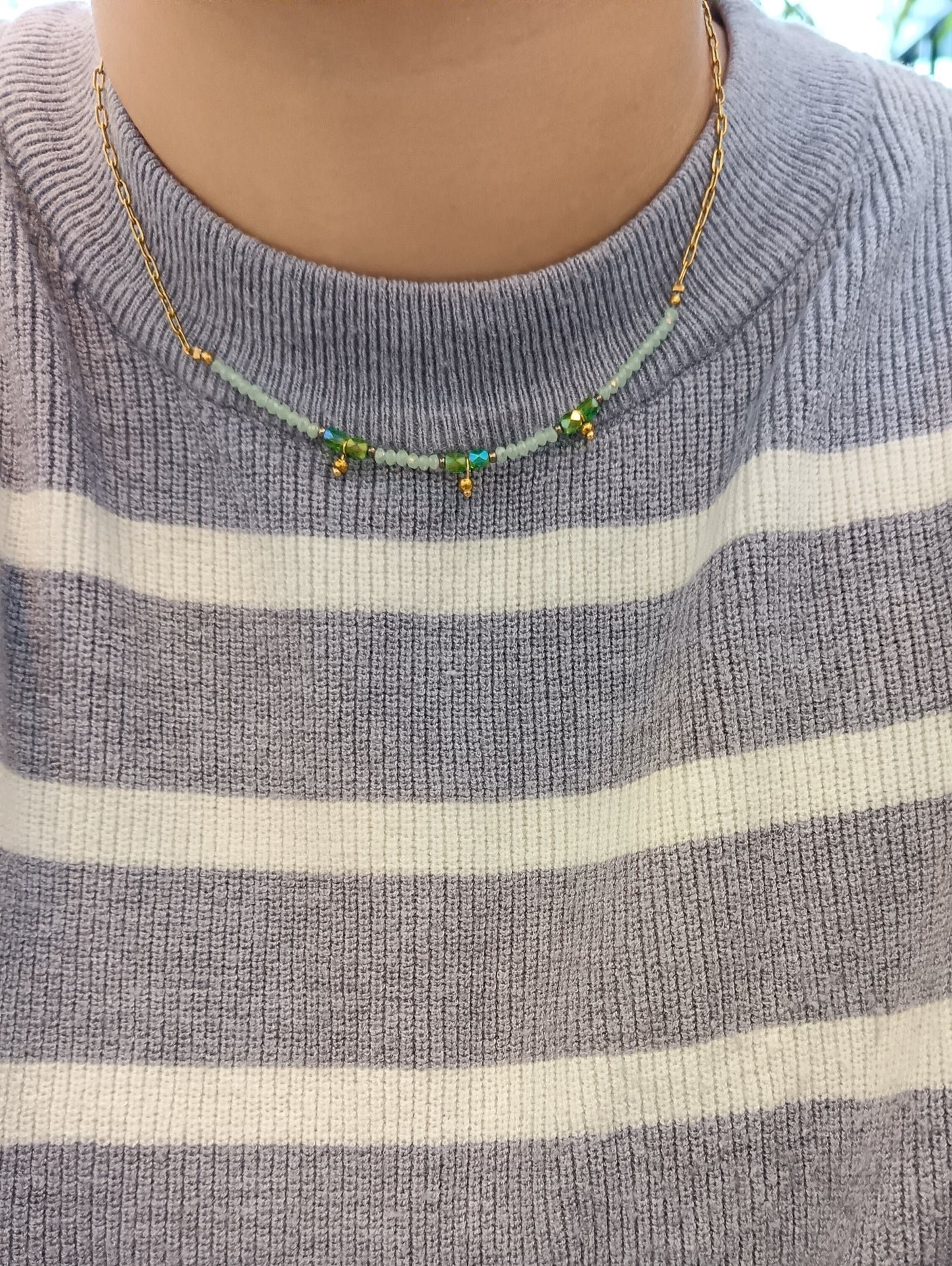 COLLAR CRISTAL VERDE - 20%